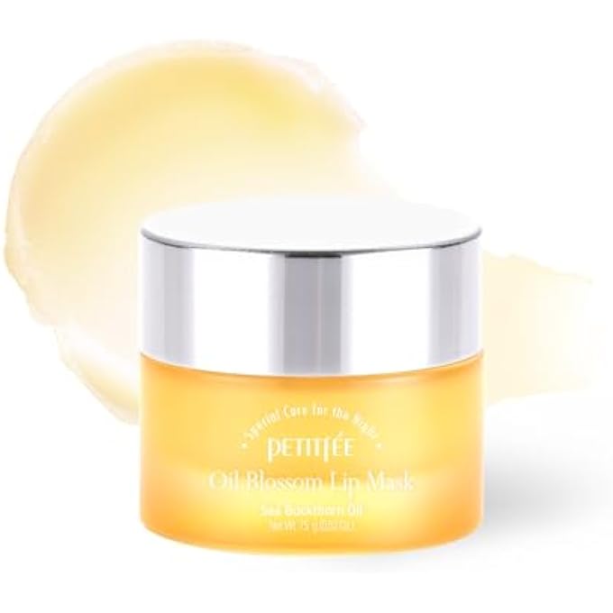 Petitfee SLEEPING LIP MASK SEA BUCKTHORN OIL 0.53 OZ. | DAY & NIGHT LIP BALM, OVERNIGHT LIP MASK, LIP TREATMENT FOR DRY & CRACK LIPS, DEEP MOISTURIZING WITH VITAMIN E, SHEA BUTTER, 6 PHYTO OIL COMPLEX - Image 1